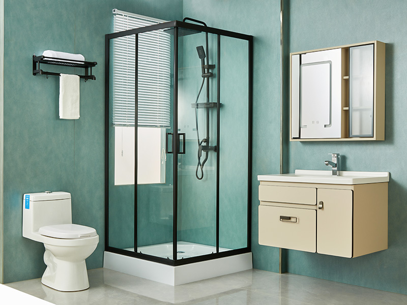 Sprchový kút SQ posuvný, číre tvrdené sklo, čierny hliníkový profil, rukoväť s dvojitými otvormi, s podnosom Sprchový kút SQ posuvný, číre tvrdené sklo, čierny hliníkový profil, rukoväť s dvojitými otvormi, s podnosom