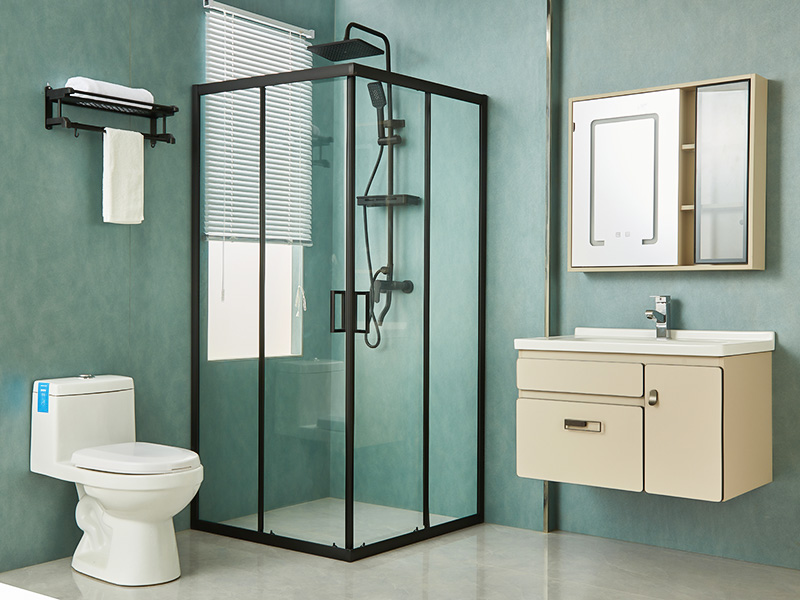 Sprchový kút SQ posuvný, číre tvrdené sklo, čierny hliníkový profil, rukoväť s dvojitými otvormi, s podnosom Sprchový kút SQ posuvný, číre tvrdené sklo, čierny hliníkový profil, rukoväť s dvojitými otvormi, s podnosom