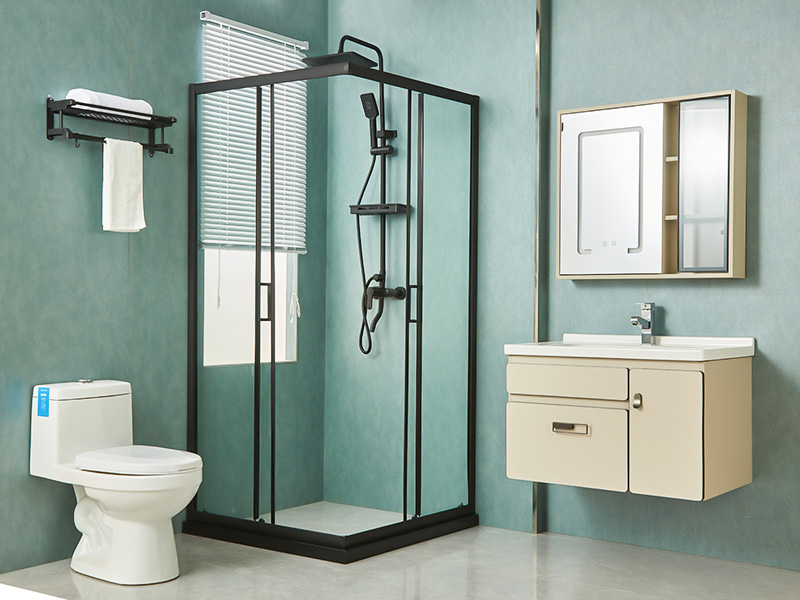 Sprchový kút SQ posuvný, číre tvrdené sklo, čierny hliníkový profil, rukoväť s dvojitými otvormi, s podnosom Sprchový kút SQ posuvný, číre tvrdené sklo, čierny hliníkový profil, rukoväť s dvojitými otvormi, s podnosom