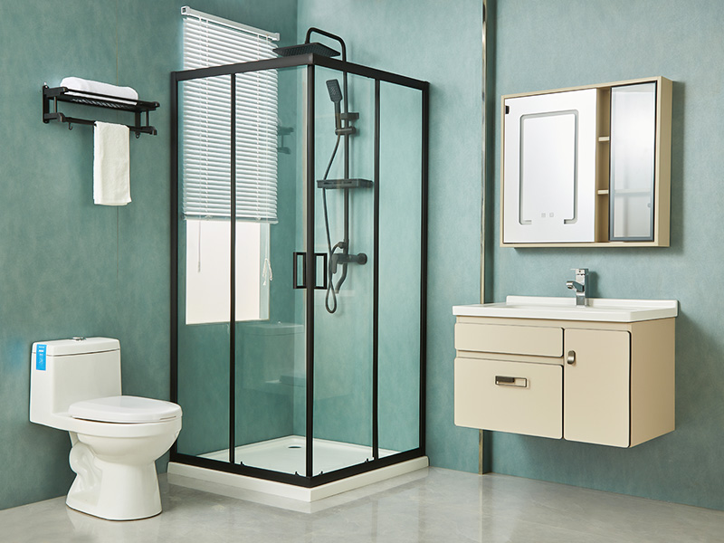 Sprchový kút SQ posuvný, číre tvrdené sklo, čierny hliníkový profil, rukoväť s dvojitými otvormi, s podnosom Sprchový kút SQ posuvný, číre tvrdené sklo, čierny hliníkový profil, rukoväť s dvojitými otvormi, s podnosom