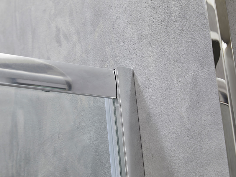 Posuvný sprchový kút SE, číre tvrdené sklo, chrómový hliníkový profil, rukoväť s dvojitými otvormi, bez vaničky Posuvný sprchový kút SE, číre tvrdené sklo, chrómový hliníkový profil, rukoväť s dvojitými otvormi, bez vaničky